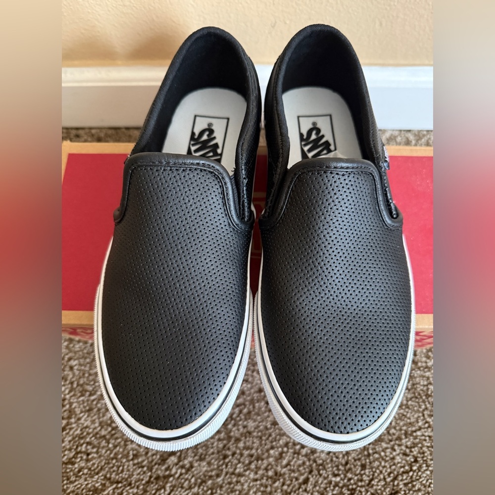 Vans Women’s Black Perforated Slip-On Sneakers